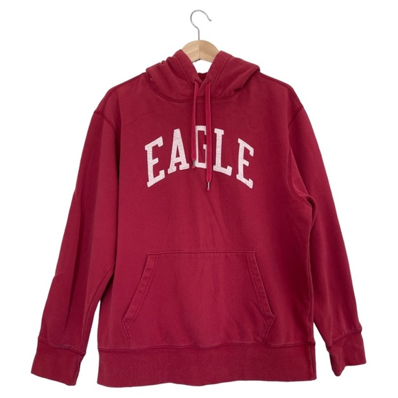 American Eagle Outfitters Men's Pullover Hoodie. Burgundy Red. Size: Large - Picture 1 of 6